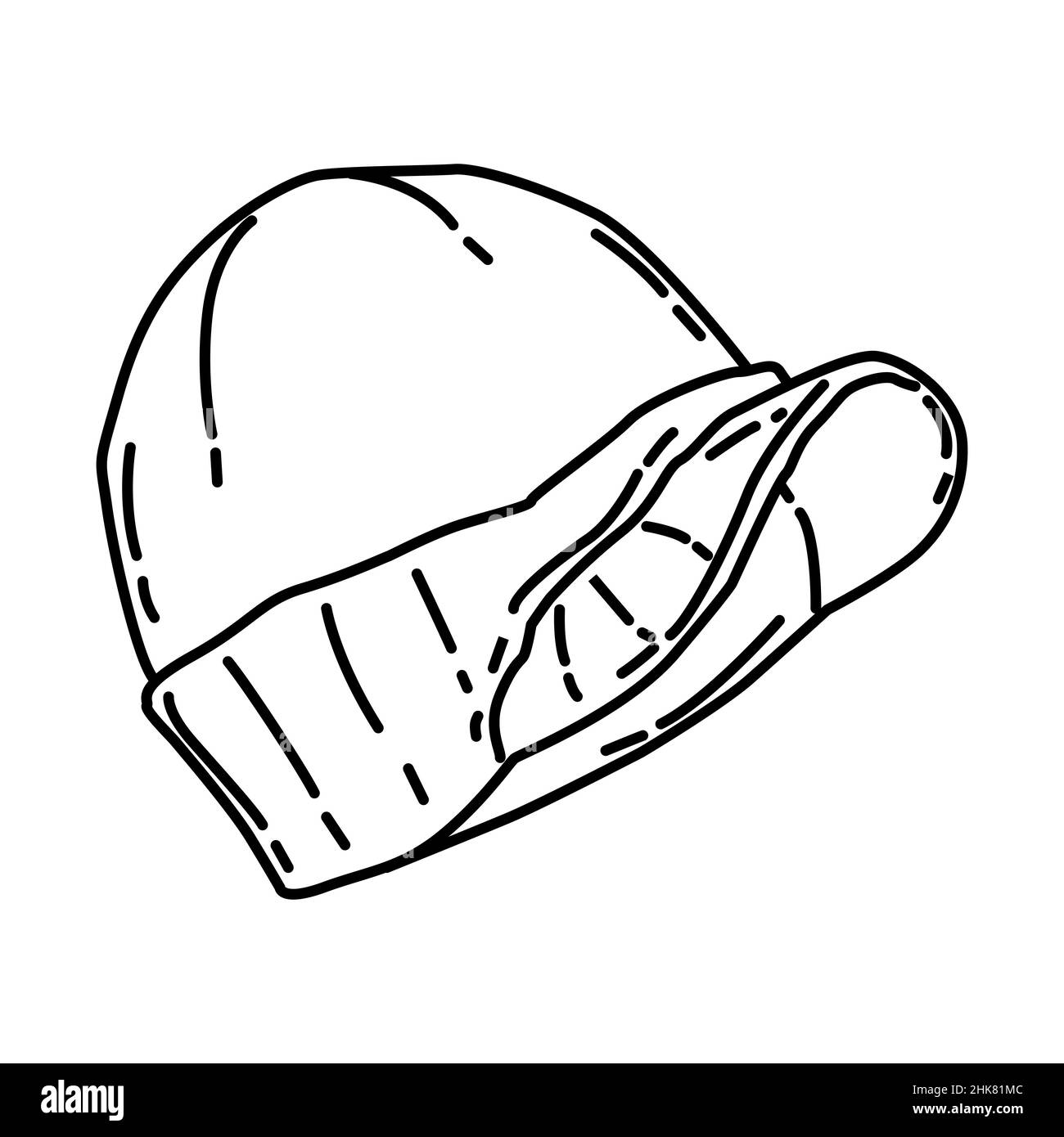 Winter Hat for Men Part of Winter Accessories and Activities Hand Drawn