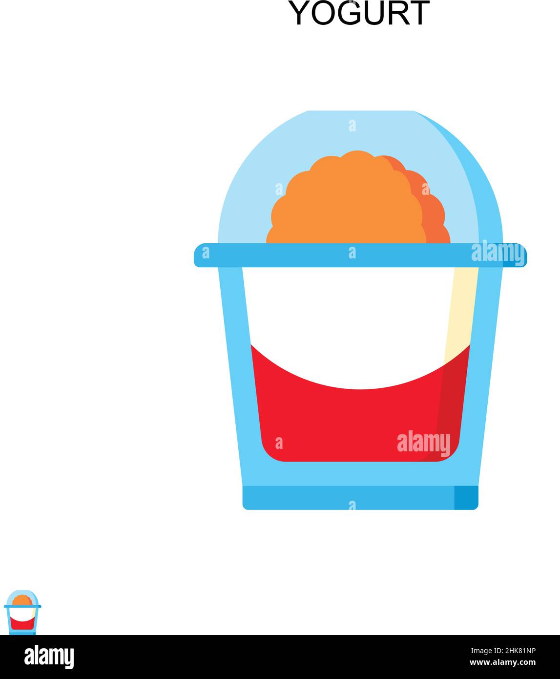 Yogurt Simple vector icon. Illustration symbol design template for web mobile UI element. Stock Vector