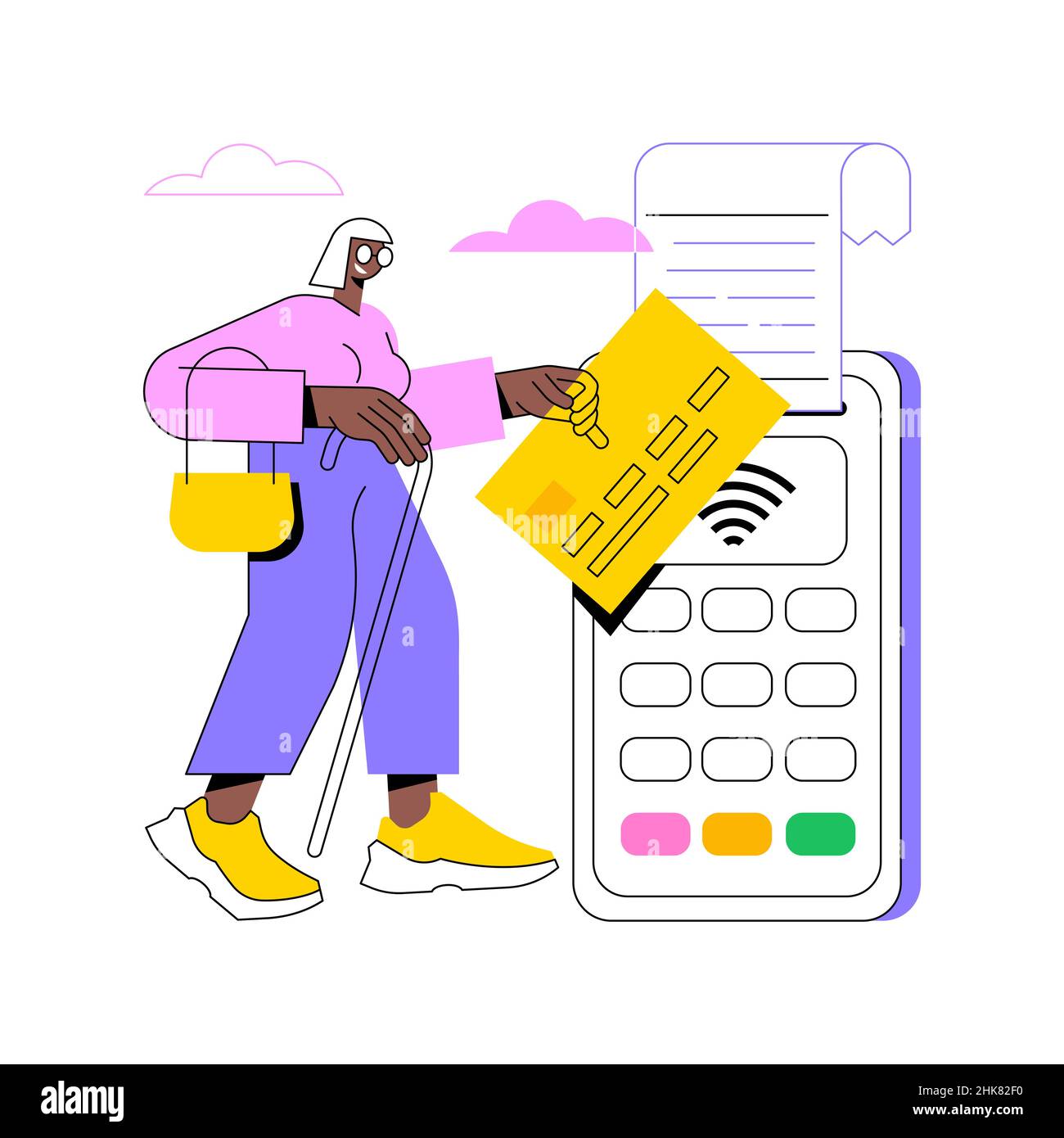 Payment processing abstract concept vector illustration. Easy payment