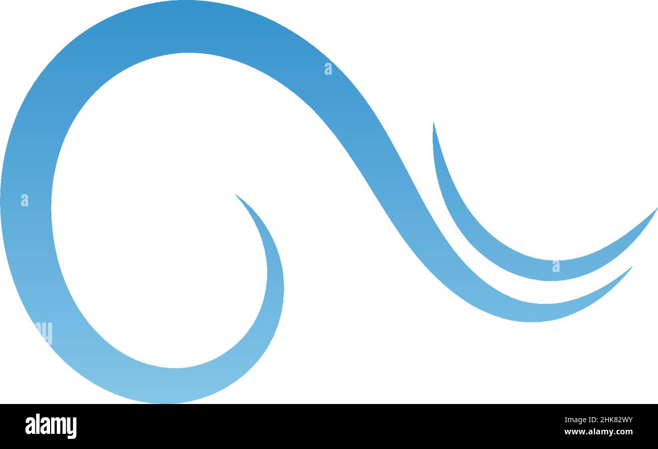 Two simple water wave lines illustration logo icon template Stock Vector