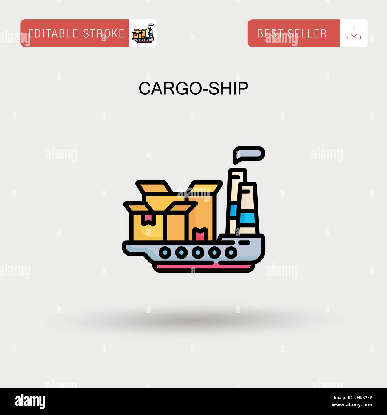 Cargo-ship Simple vector icon. Stock Vector