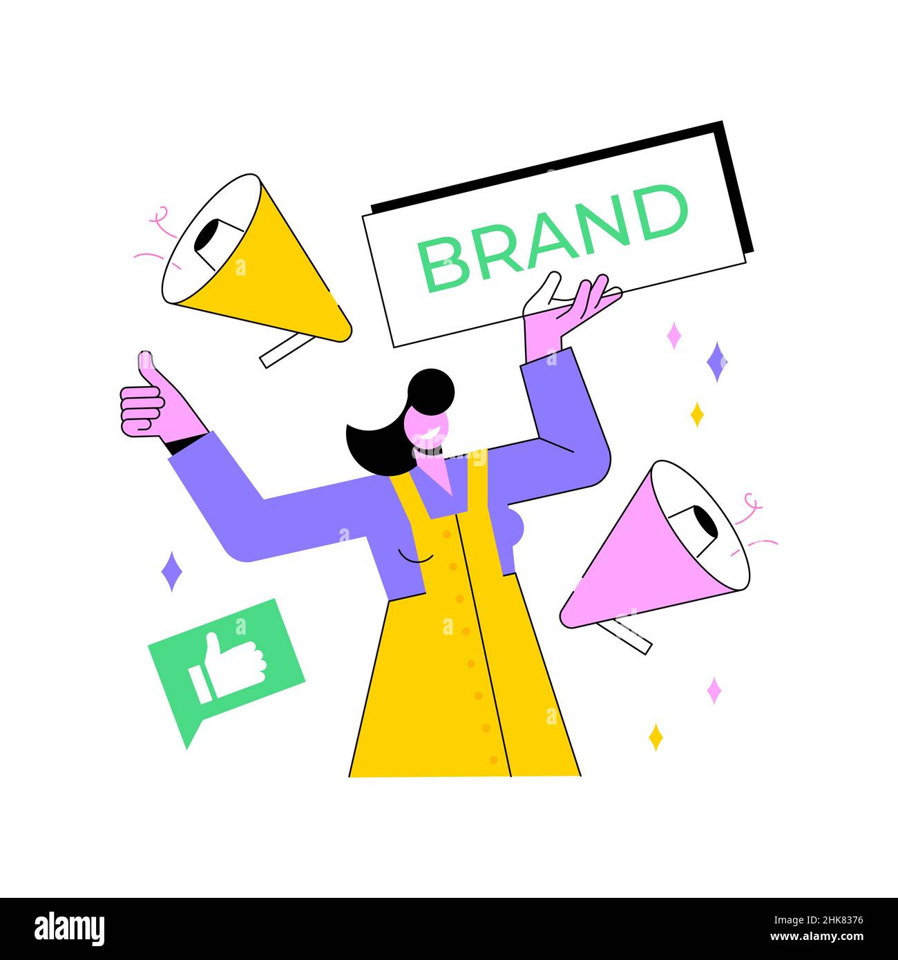Brand name abstract concept vector illustration. Naming agency, brand