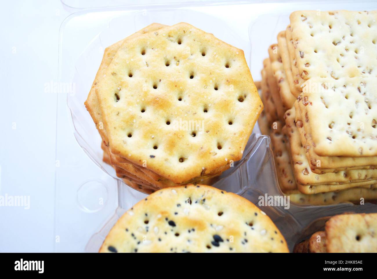 Packaged Multi Flavored Gourmet Crackers Stock Photo Alamy