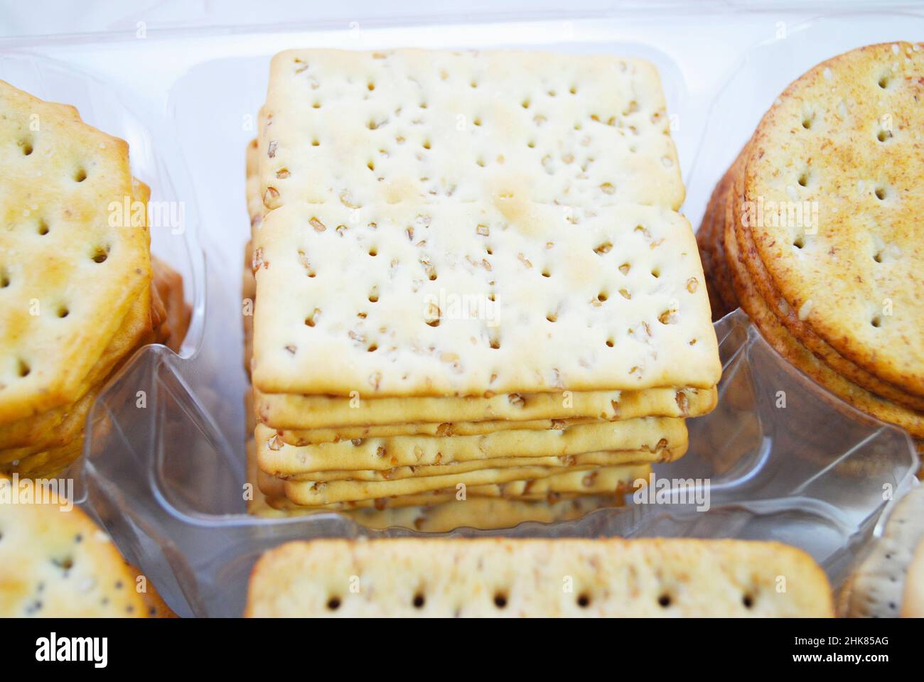 Packaged Multi Flavored Gourmet Crackers Stock Photo Alamy