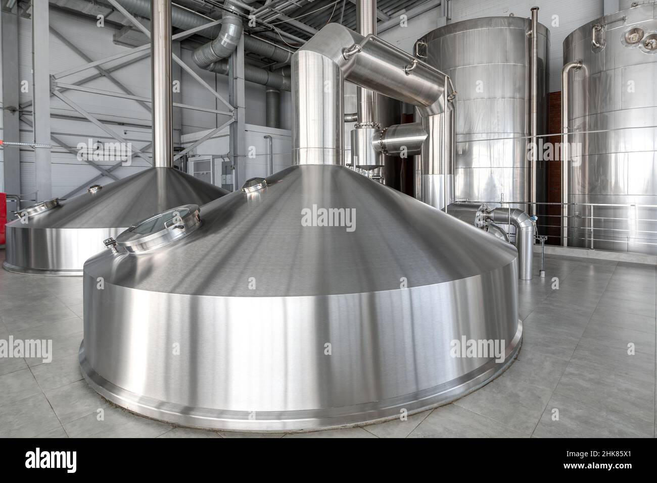 Large steel barrel for beer fermentation brewing Stock Photo Alamy