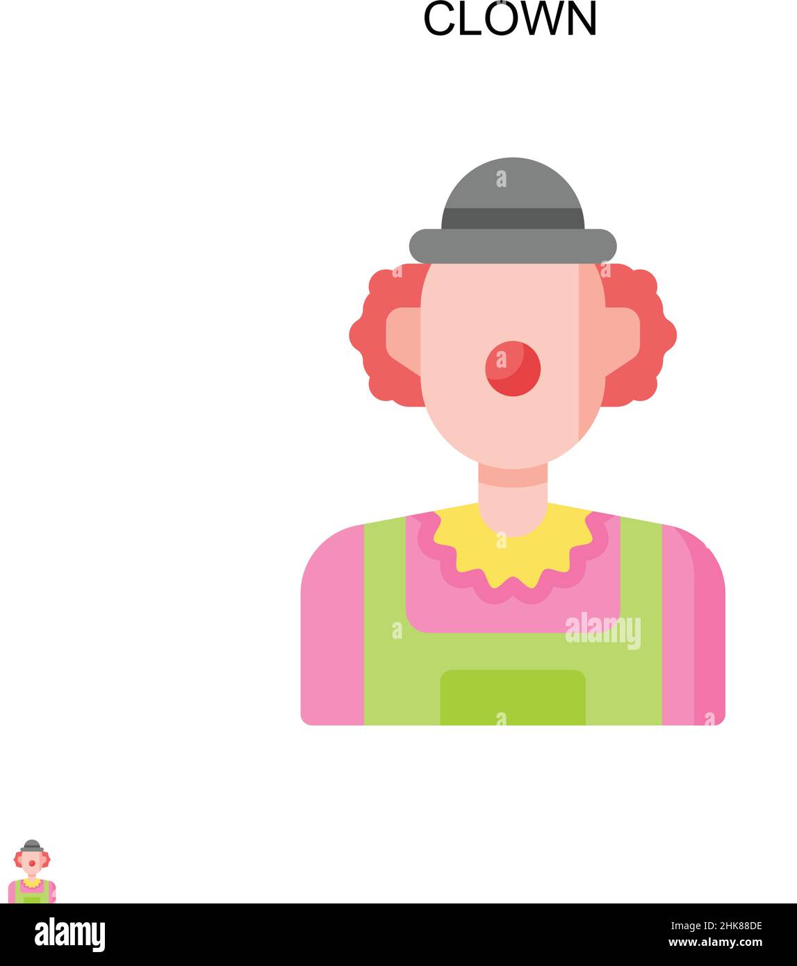 Clown Simple vector icon. Illustration symbol design template for web ...