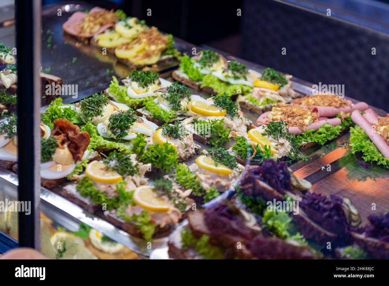 open face sandwiches in Copenhagen Denmark Stock Photo Alamy