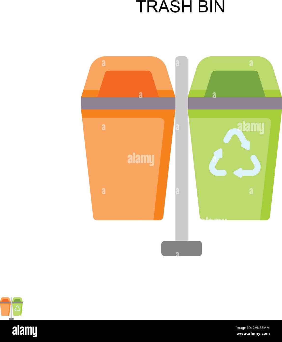 Trash bin Simple vector icon. Illustration symbol design template for ...