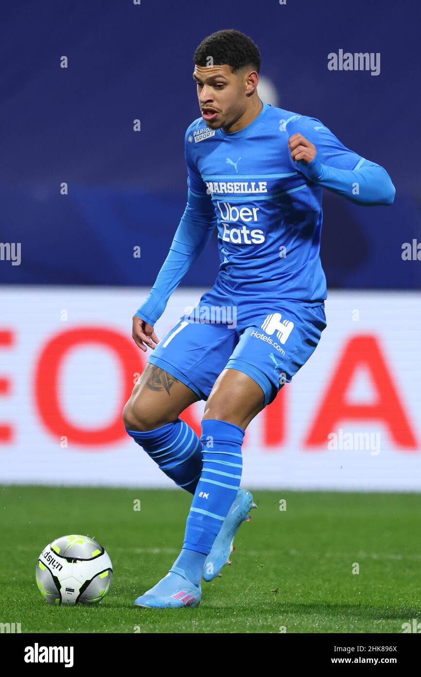 Lyon, France, 1st February 2022. Luis Henrique Tomaz De Lima of Olympique De Marseille during