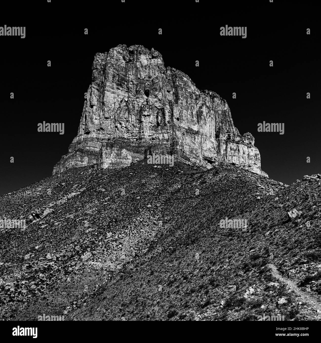 El Capitan Stands Alone Above the Salt Basin Valley Below with hjigh