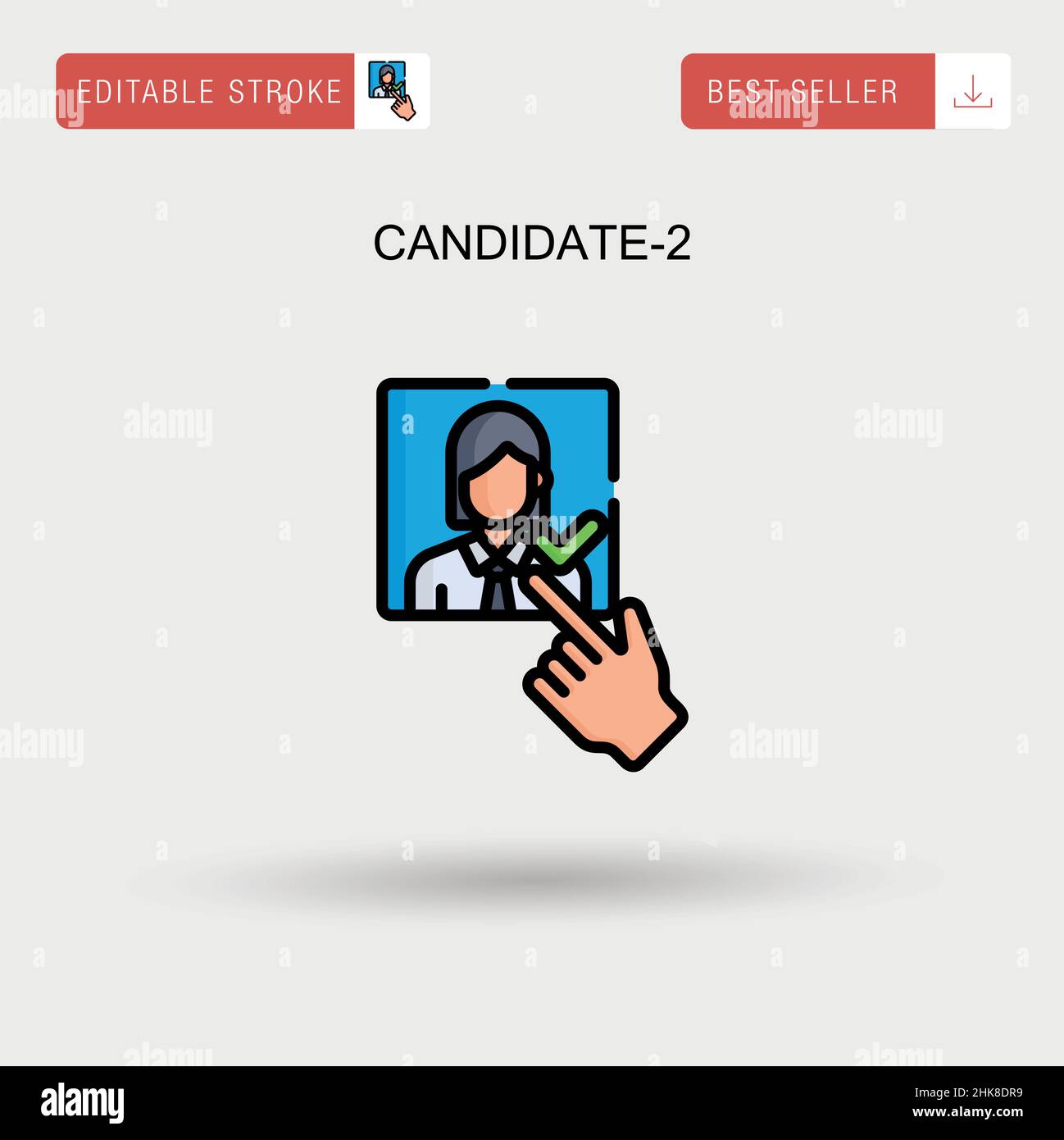 Candidate-2 Simple vector icon. Stock Vector