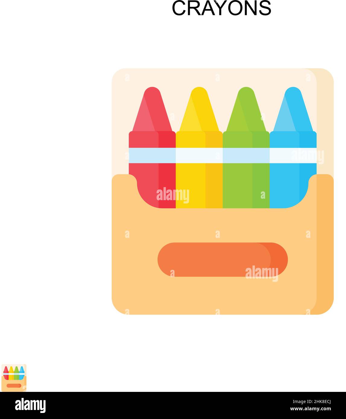 Crayons Simple vector icon. Illustration symbol design template for web ...