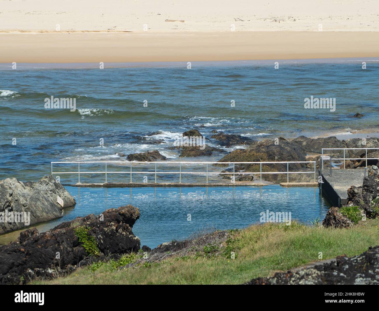 Salt Water On Rocks The beautiful blues and greens of the salt water Rock pool, sea annd ...