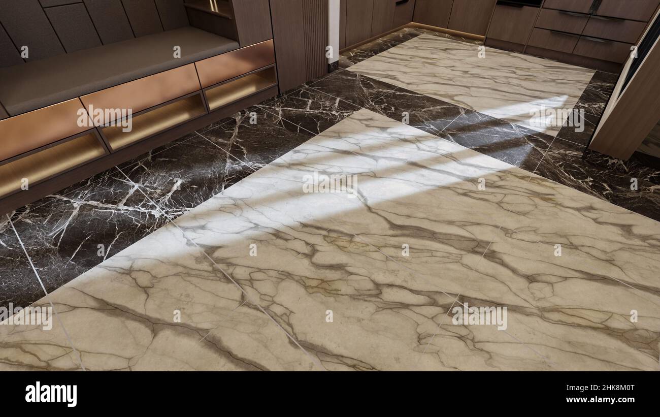 quartz floor countertops Stock Photo