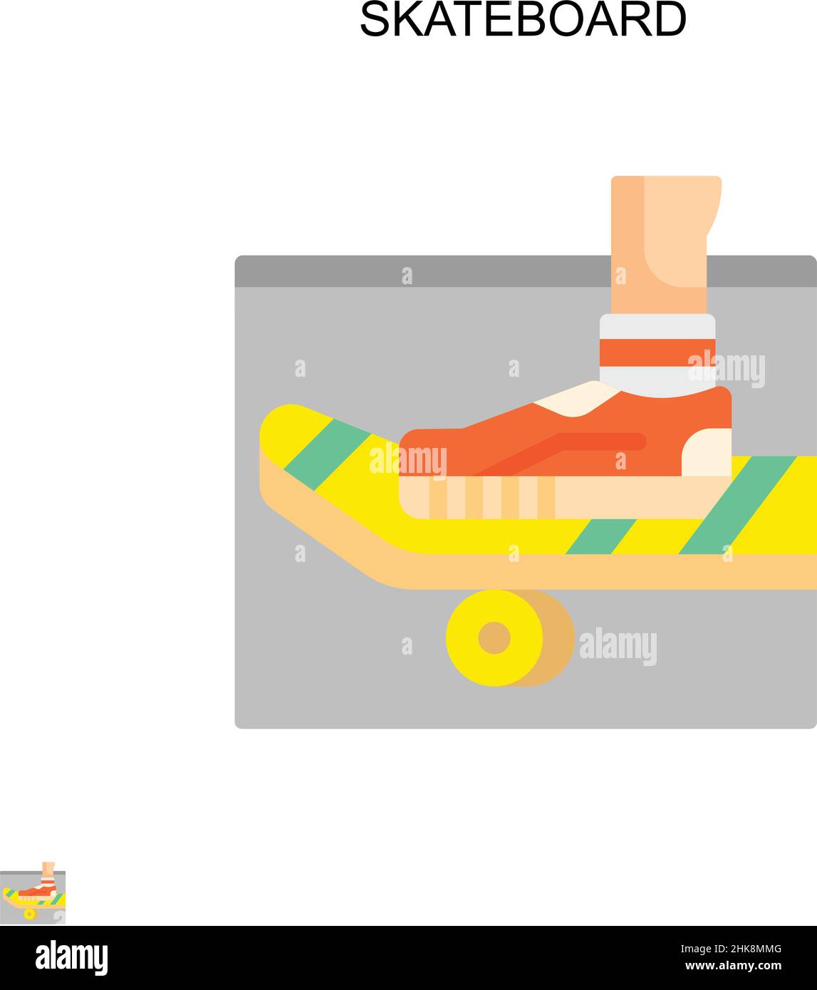 Skateboard Simple vector icon. Illustration symbol design template for web mobile UI element. Stock Vector