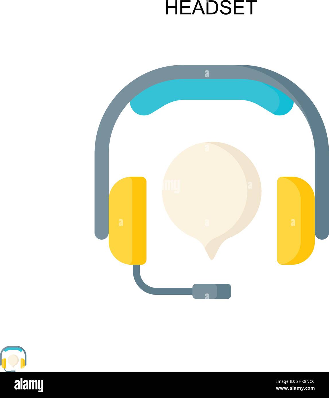 Headset Simple vector icon. Illustration symbol design template for web mobile UI element. Stock Vector
