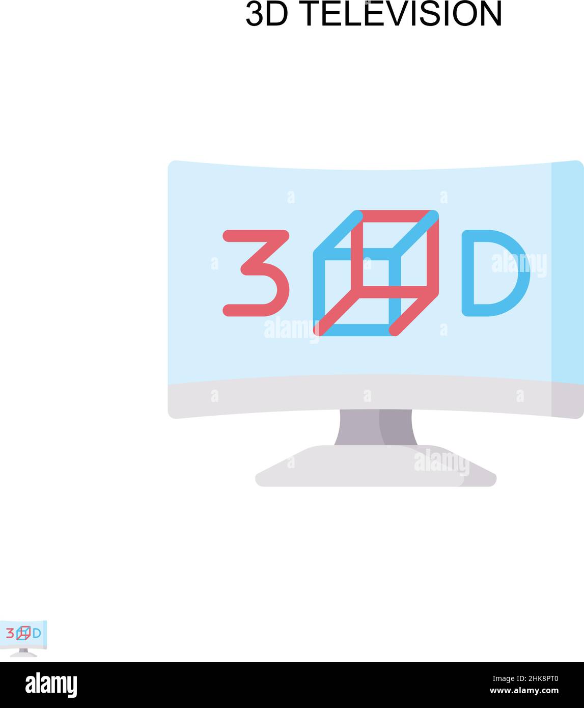 3d television Simple vector icon. Illustration symbol design template for web mobile UI element. Stock Vector