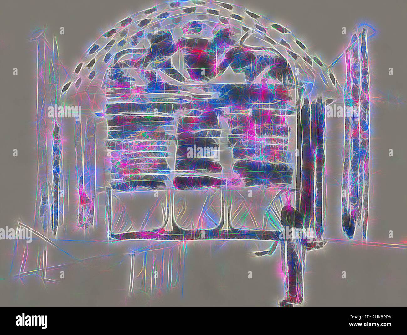 Inspired by The dome is decorated with a dot pattern and two lions. Building with a dome, Reimagined by Artotop. Classic art reinvented with a modern twist. Design of warm cheerful glowing of brightness and light ray radiance. Photography inspired by surrealism and futurism, embracing dynamic energy of modern technology, movement, speed and revolutionize culture Stock Photo