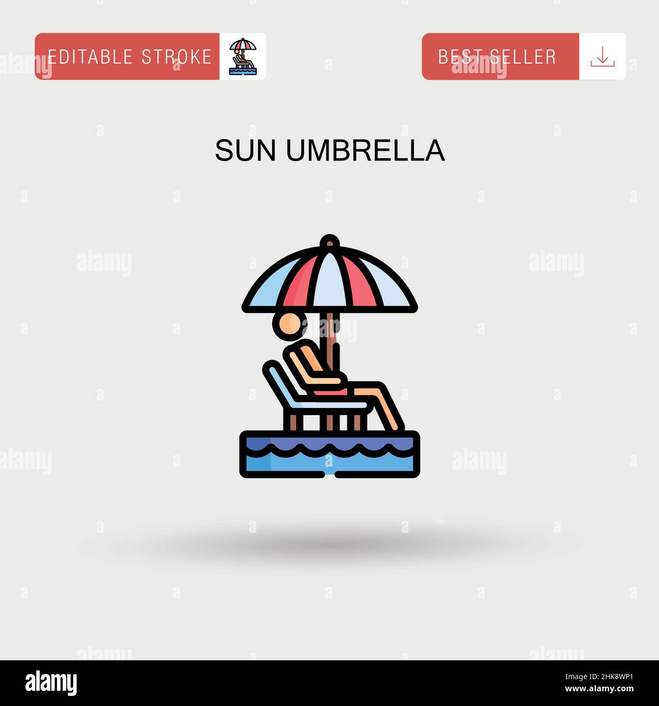 Sun umbrella Simple vector icon Stock Vector Image & Art - Alamy