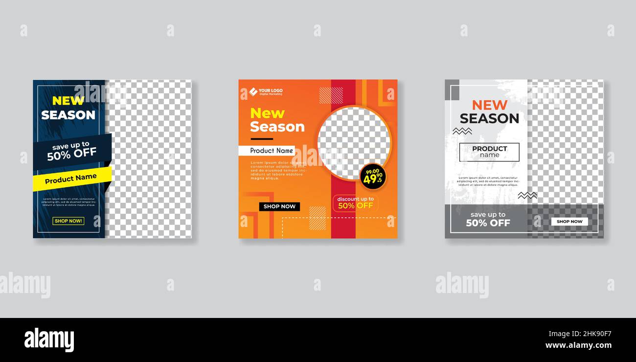 Modern promotion square web banner for social media mobile apps Stock ...