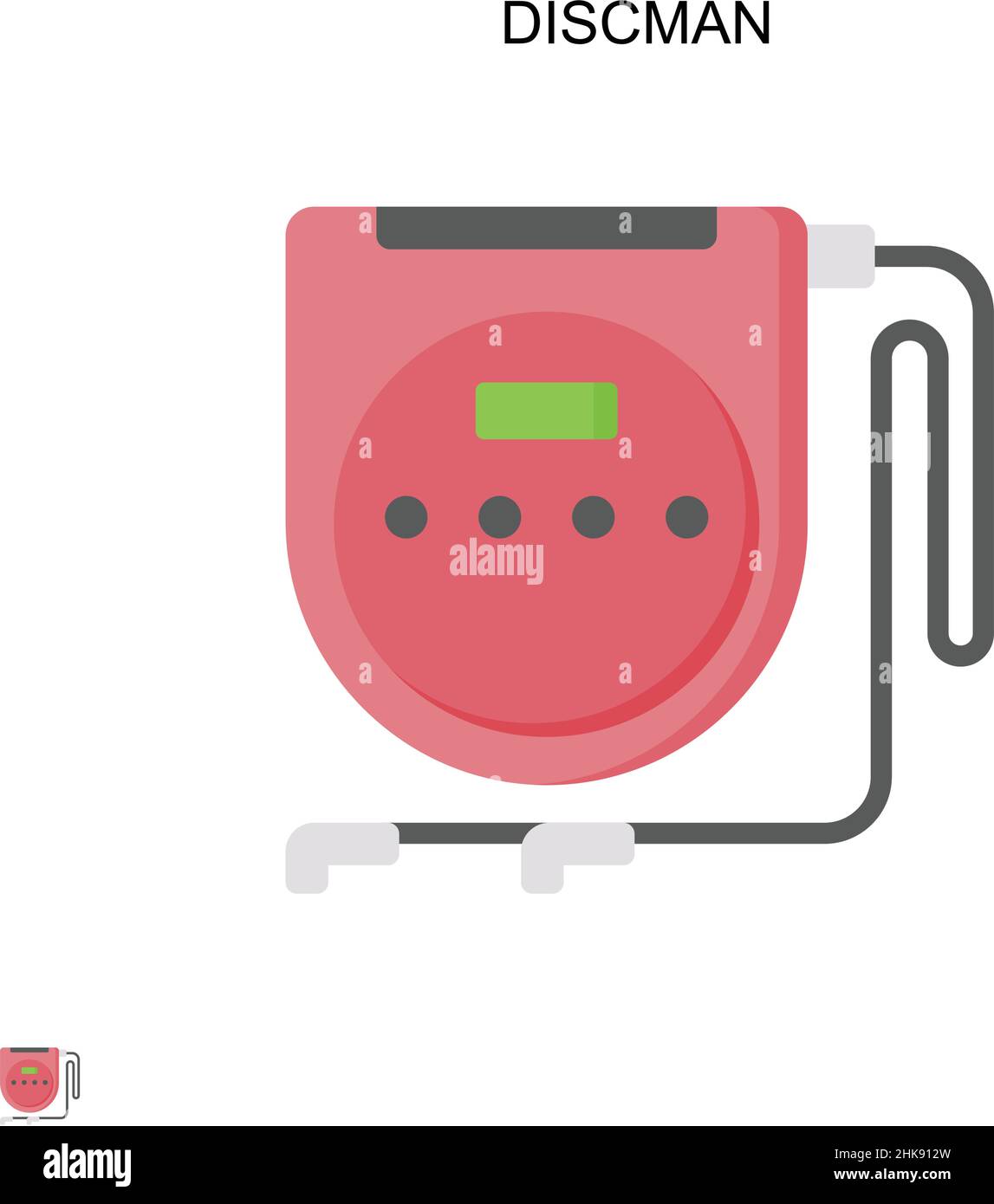Discman Simple vector icon. Illustration symbol design template for web mobile UI element. Stock Vector
