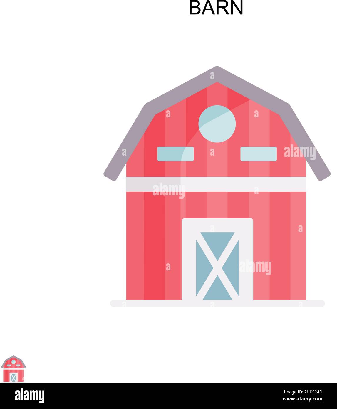 Barn Simple vector icon. Illustration symbol design template for web mobile UI element. Stock Vector
