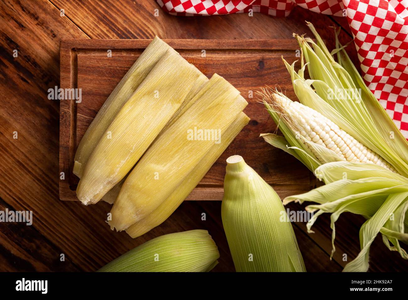 Tamales de Elote, also called Uchepos. Typical Mexican dish. Can be served with green salsa and