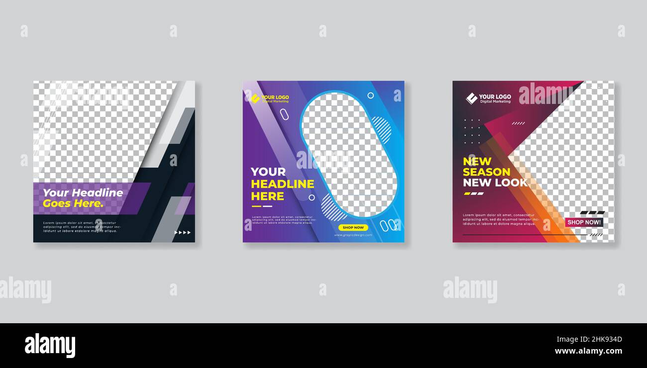 Modern promotion square web banner for social media mobile apps Stock ...