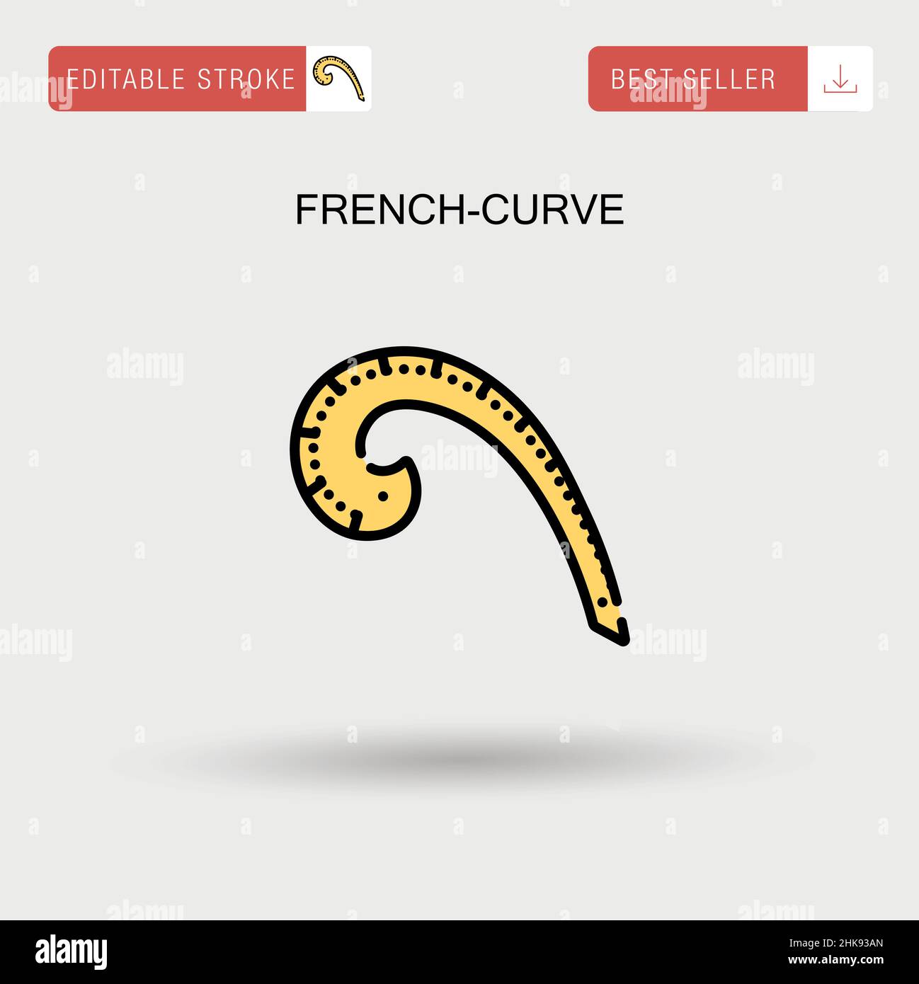 French curve vector icon. Modern, simple flat vector illustration