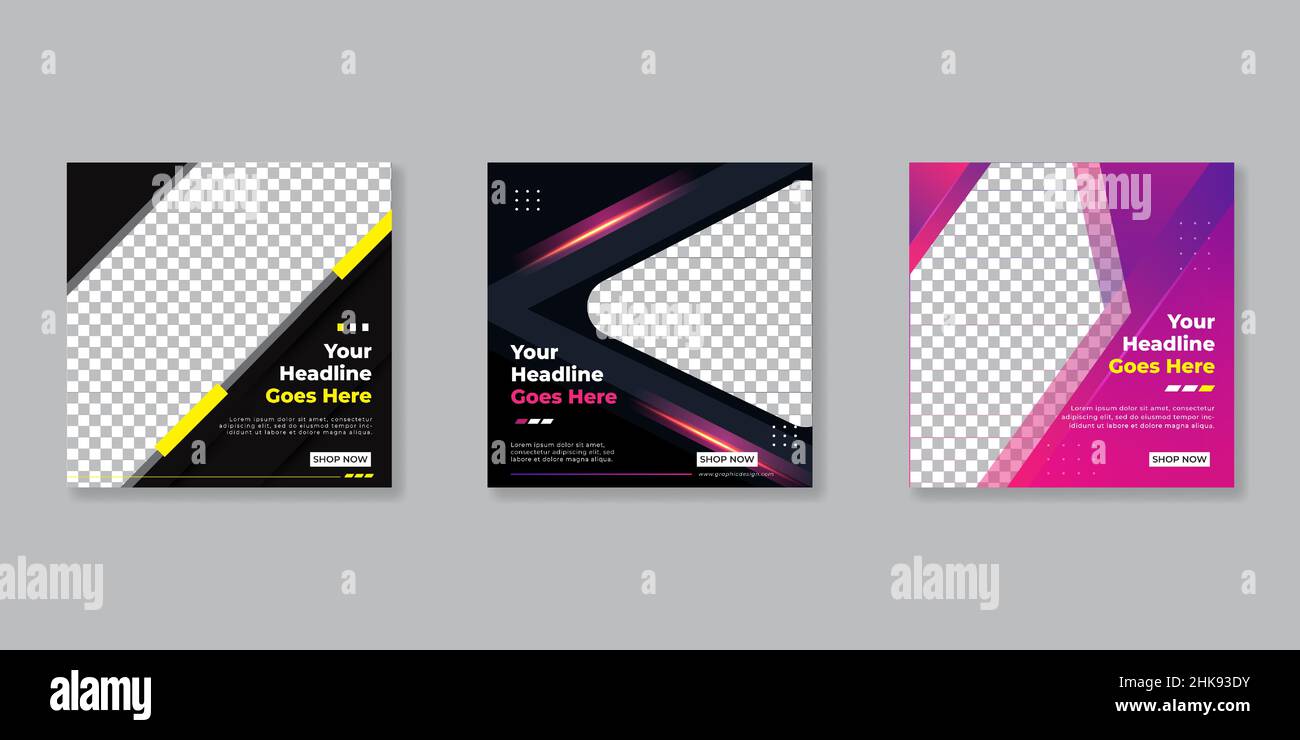 Modern promotion square web banner for social media mobile apps Stock ...