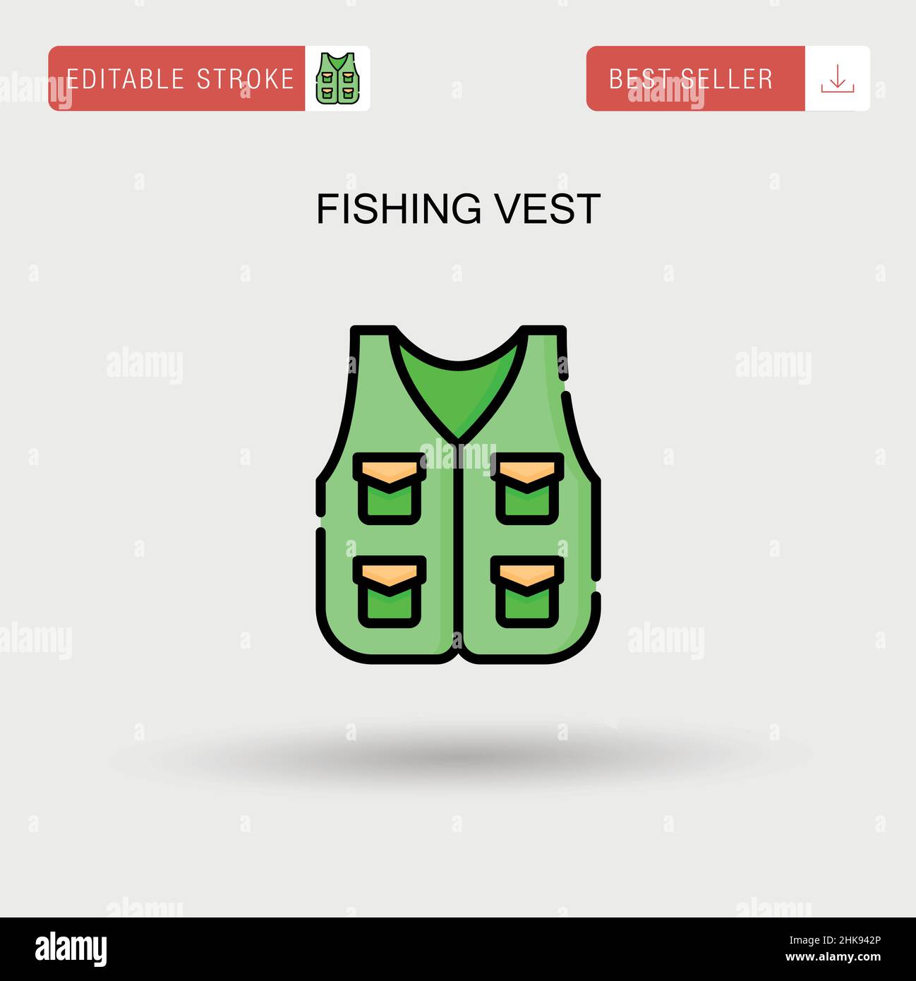 Fishing vest Simple vector icon Stock Vector Image & Art - Alamy