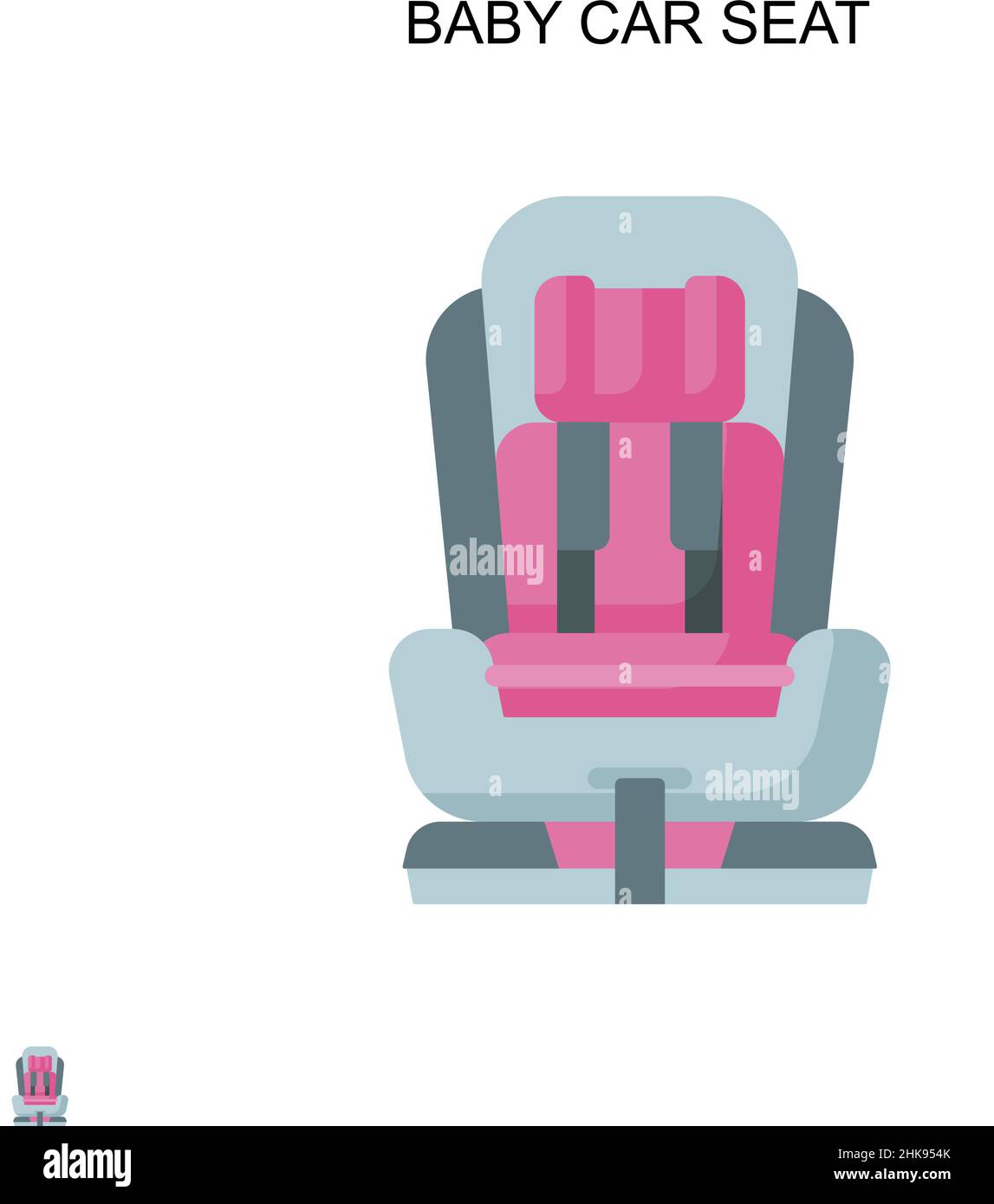 Baby car seat Simple vector icon. Illustration symbol design template for web mobile UI element. Stock Vector