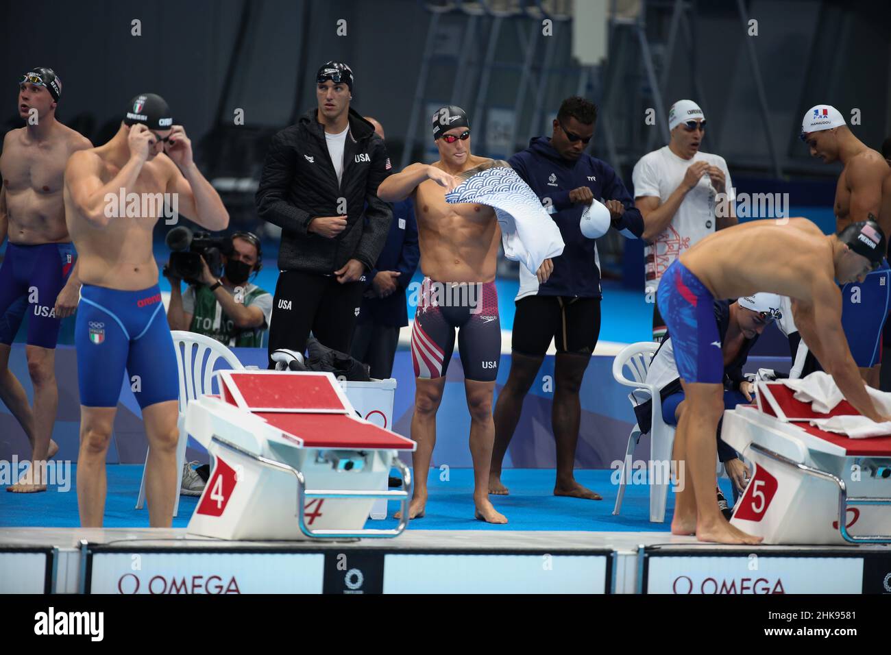 JULY 26th, 2021 - TOKYO, JAPAN: Caeleb Dressel and team USA in action ...