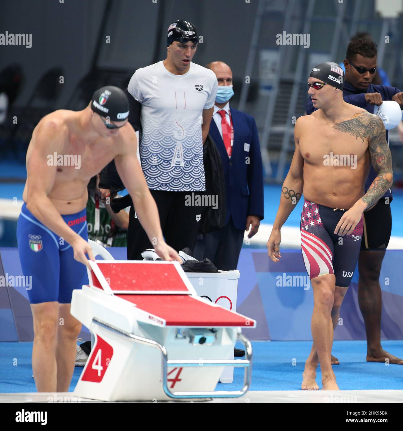 JULY 26th, 2021 - TOKYO, JAPAN: Caeleb Dressel and team USA in action ...