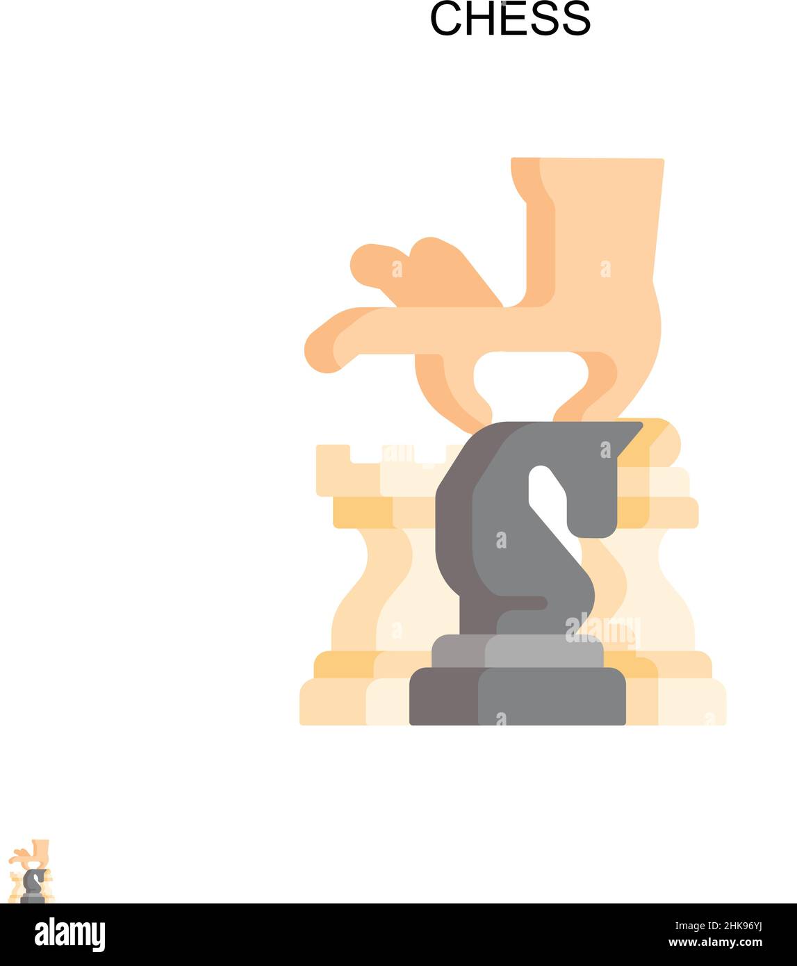 Chess Simple vector icon. Illustration symbol design template for web mobile UI element. Stock Vector