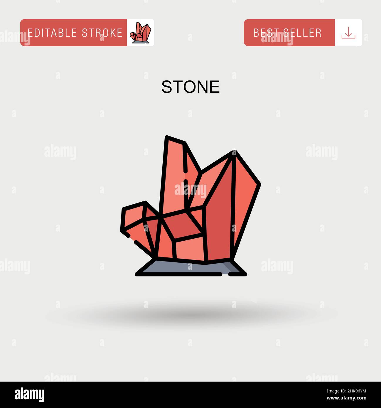 Stone Simple vector icon. Stock Vector