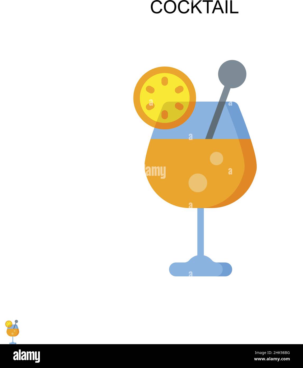 Cocktail Simple vector icon. Illustration symbol design template for ...