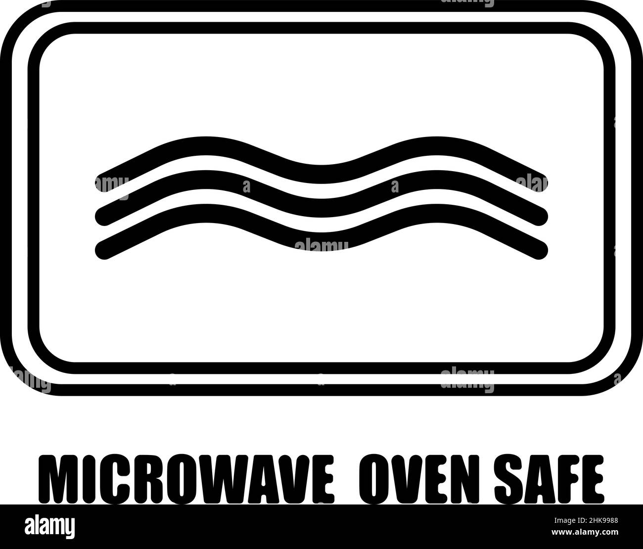 Microwave oven safe inscriptions isolated on white background. Icon