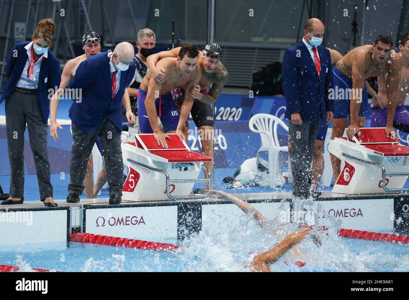 JULY 26th, 2021 - TOKYO, JAPAN: Caeleb Dressel and Team USA win the Men ...