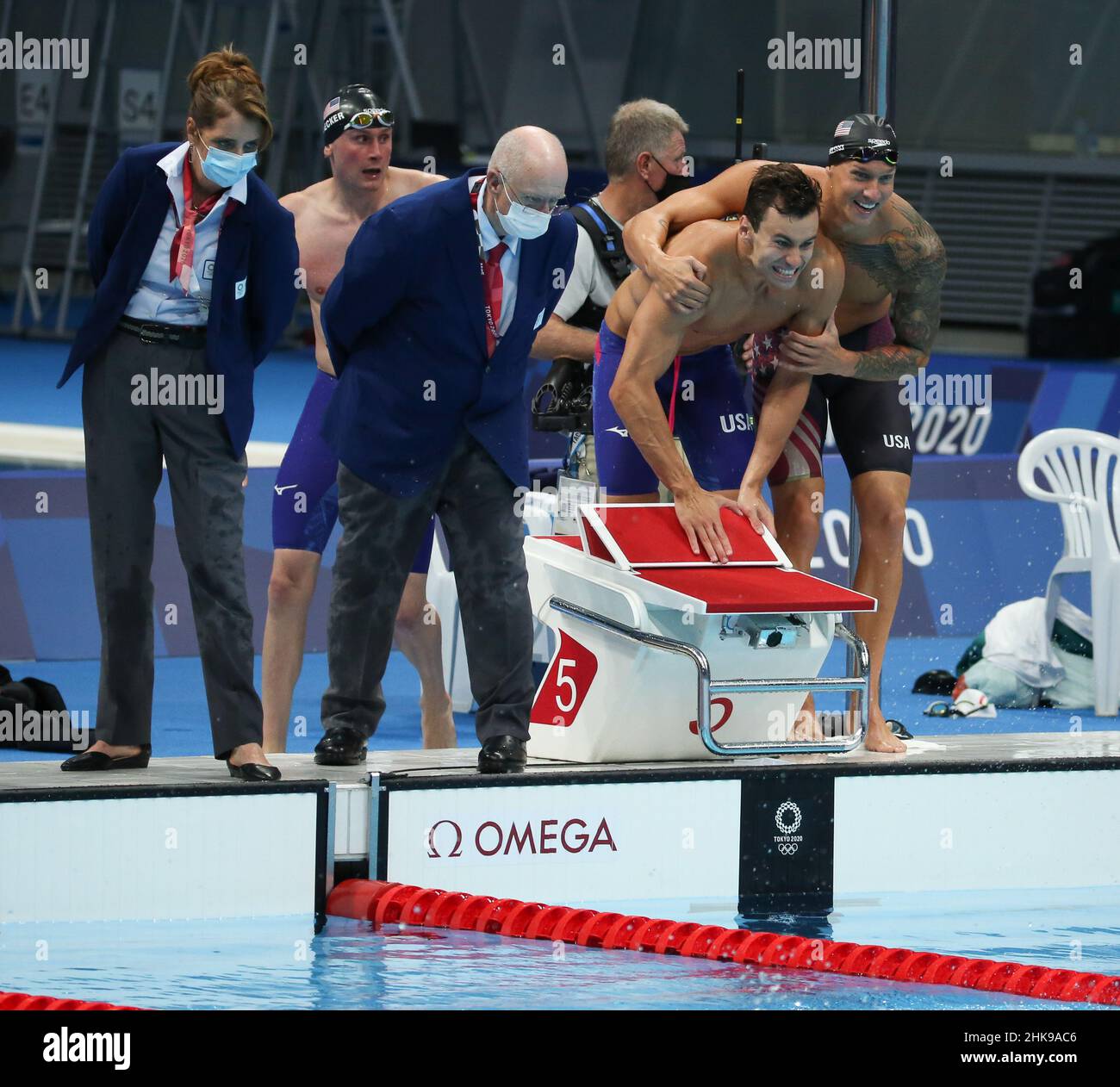 JULY 26th, 2021 - TOKYO, JAPAN: Caeleb Dressel and Team USA win the Men ...