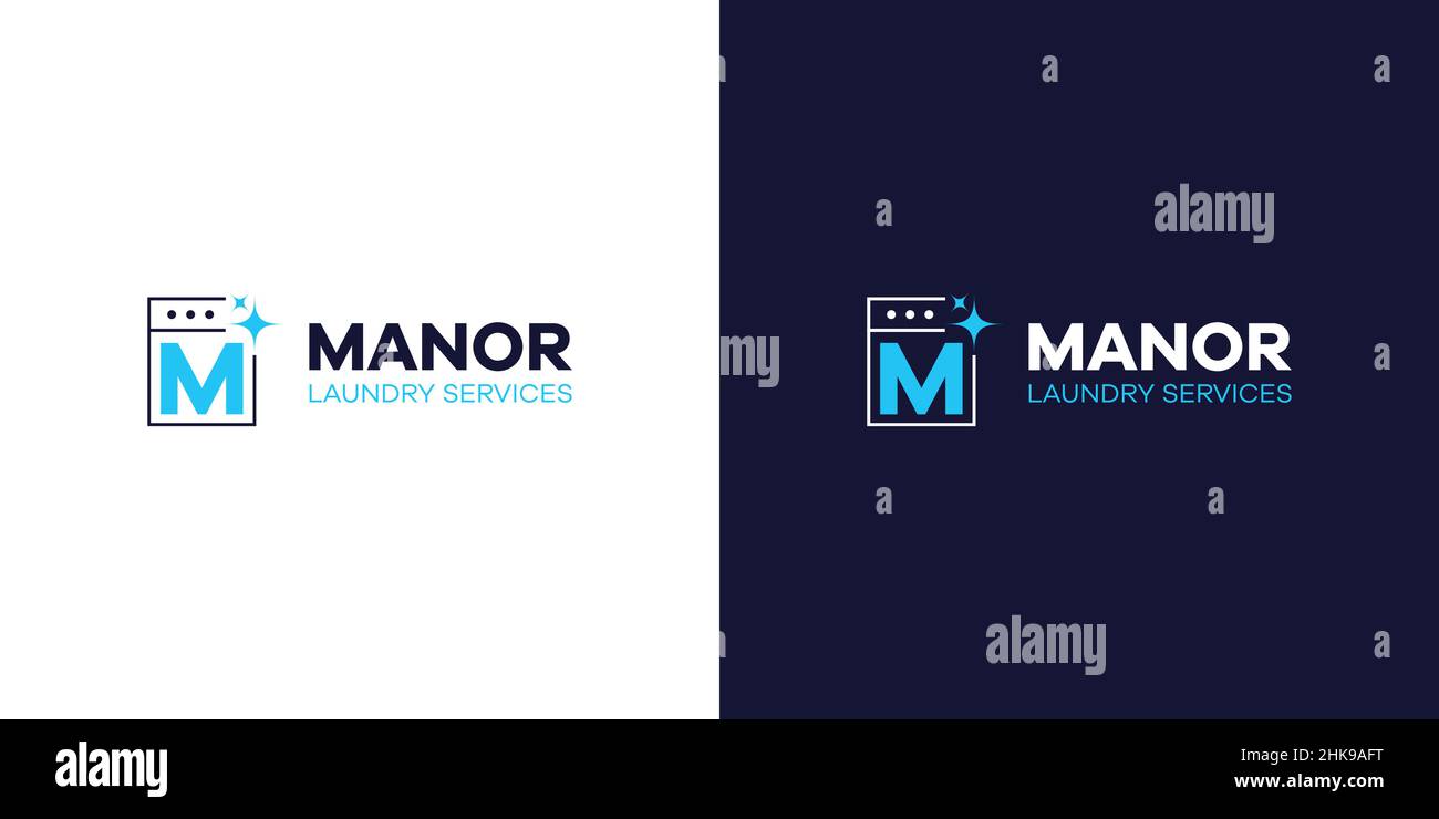 Modern and elegant laundry logo design Stock Vector