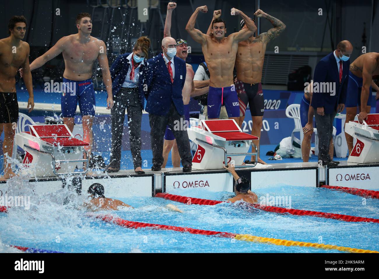 JULY 26th, 2021 - TOKYO, JAPAN: Caeleb Dressel and Team USA win the Men ...