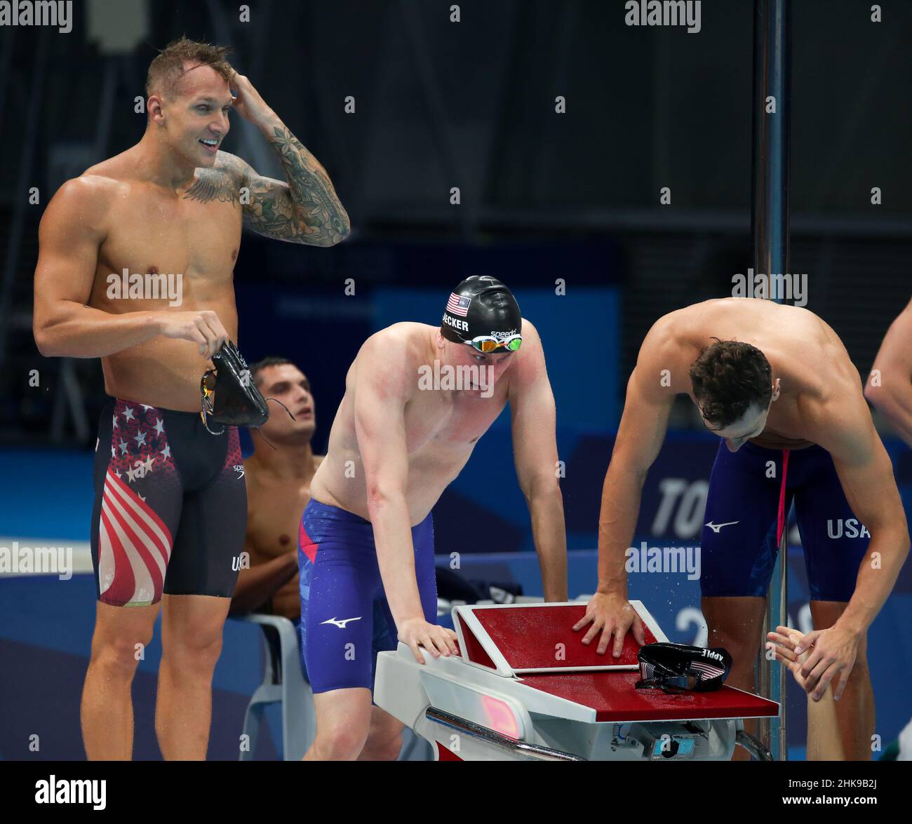 JULY 26th, 2021 - TOKYO, JAPAN: Caeleb Dressel and Team USA win the Men ...