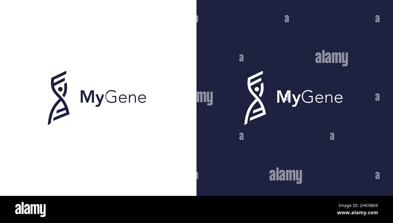 Modern and sophisticated genetic logo design Stock Vector