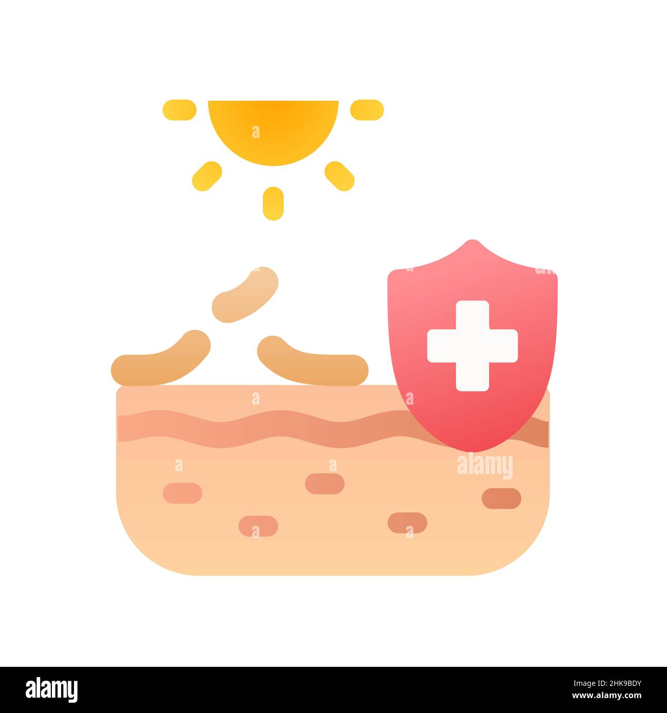 uv protection sun health skin dermatology care single isolated icon ...