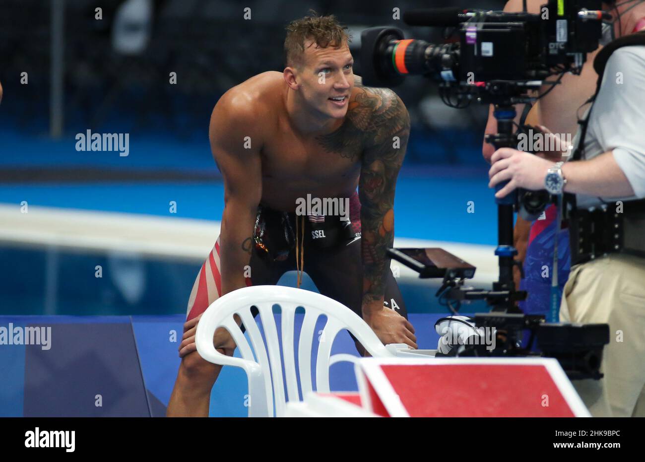 JULY 26th, 2021 - TOKYO, JAPAN: Caeleb Dressel and Team USA win the Men ...