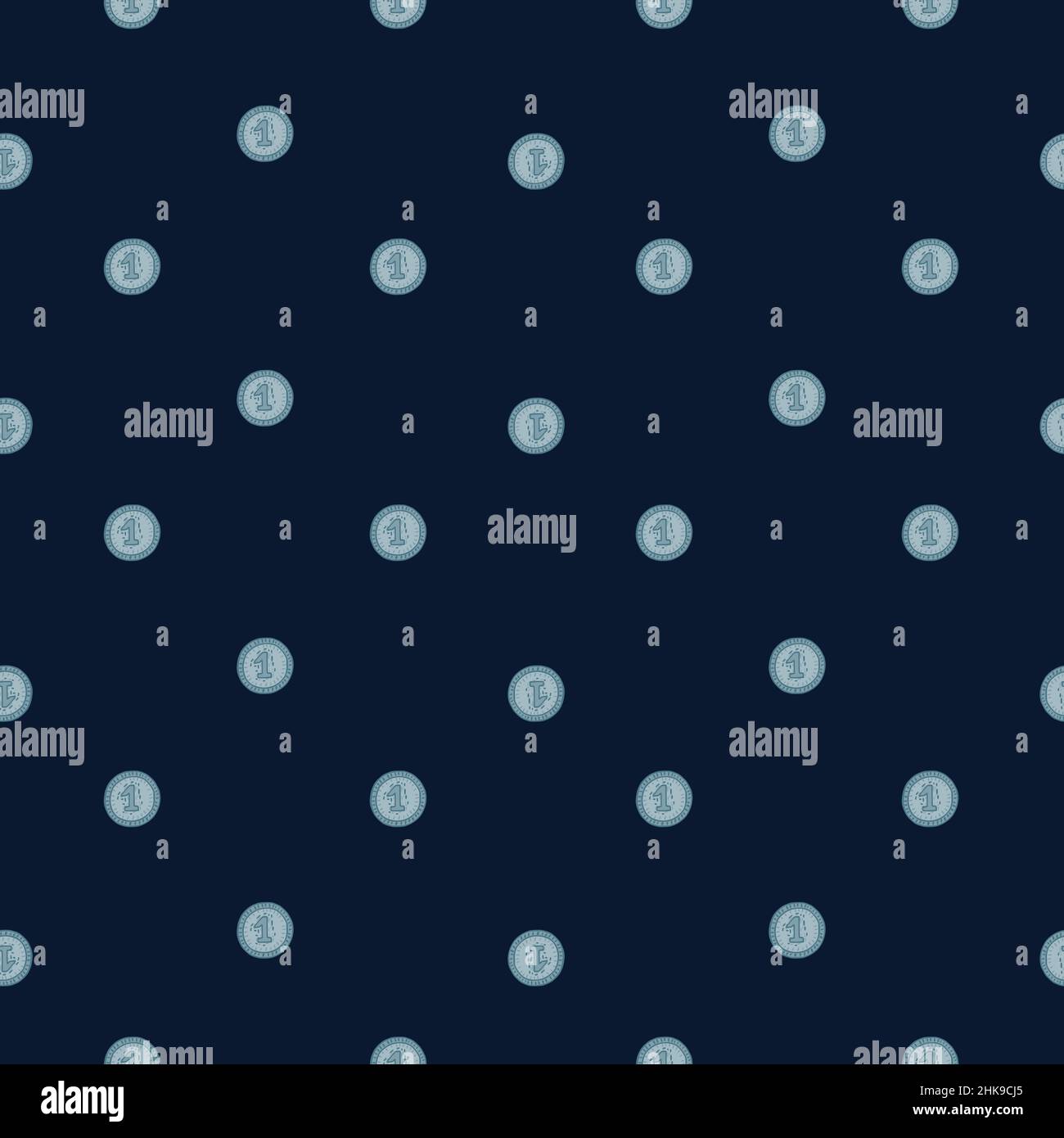 Coins seamless pattern. Hand drawn background from money. Repeated ...
