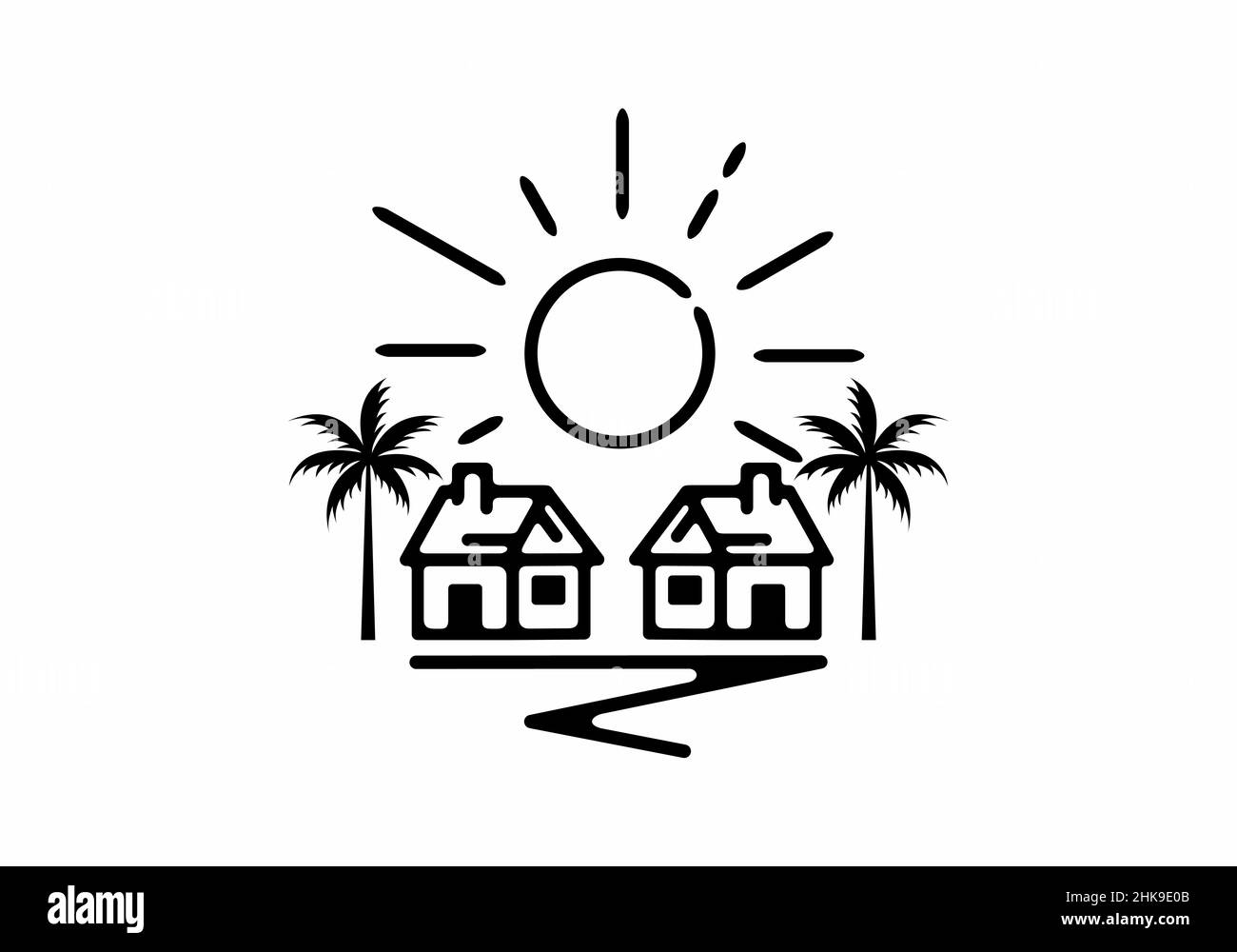 House line art illustration graphic design Stock Vector