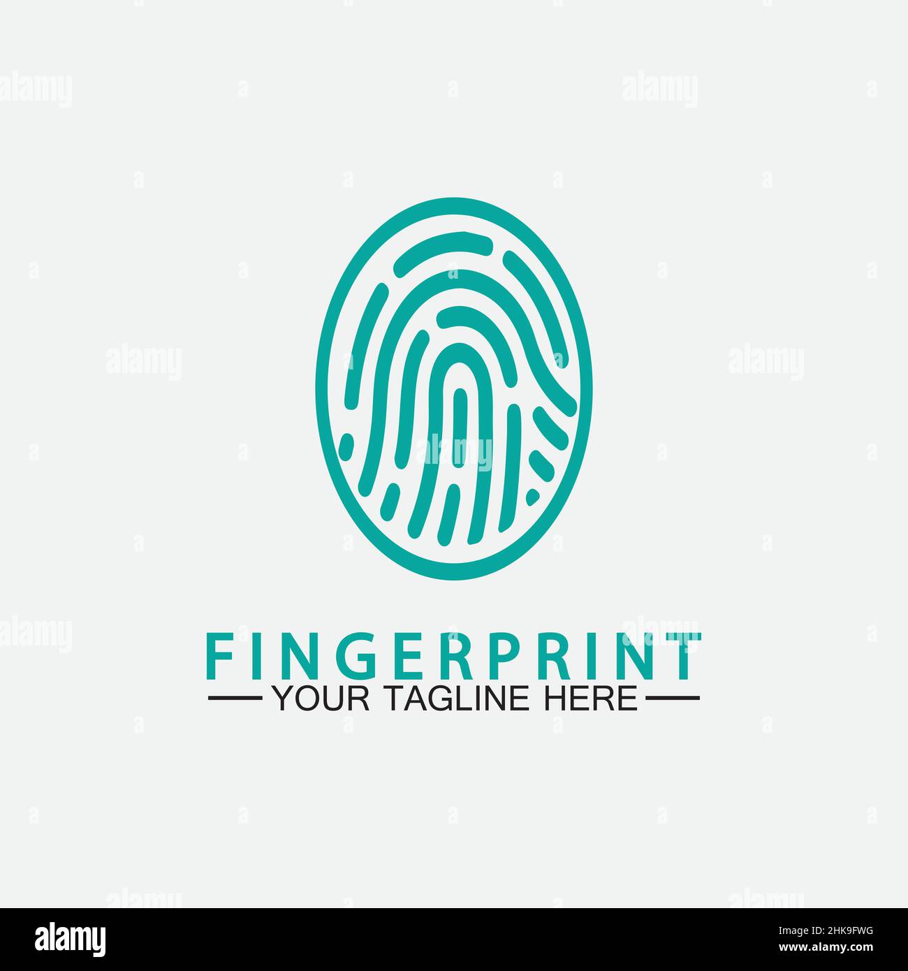 Fingerprint logo vector icon illustration template Stock Vector
