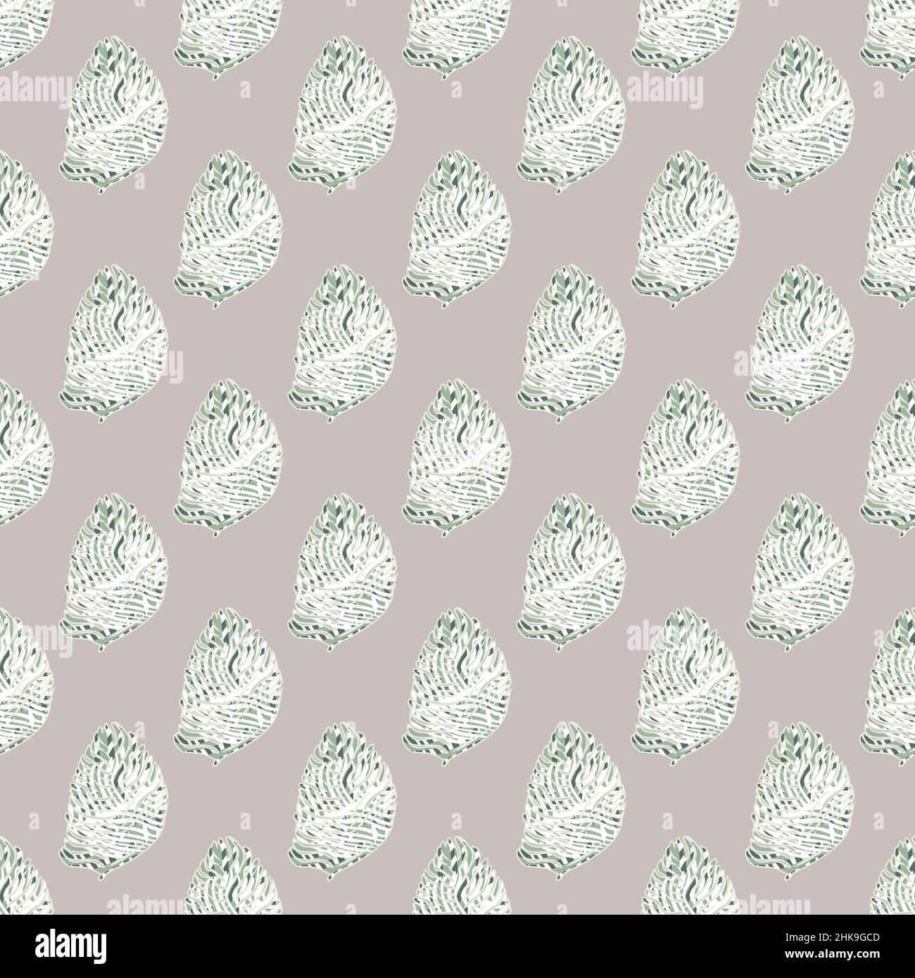 Palm leaf seamless pattern with hand drawn in line tropical print ...